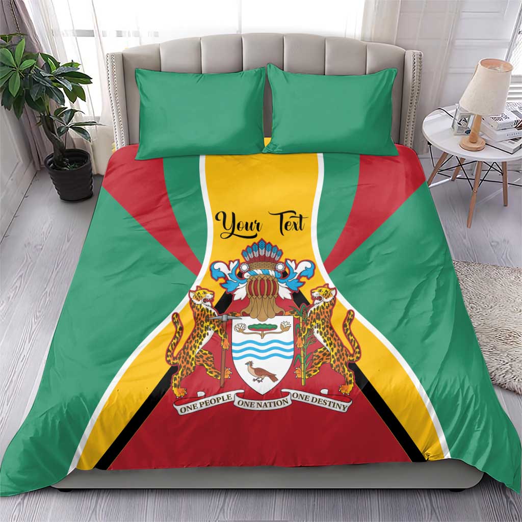 Personalized Guyana Coat Of Arms Bedding Set Flag Color