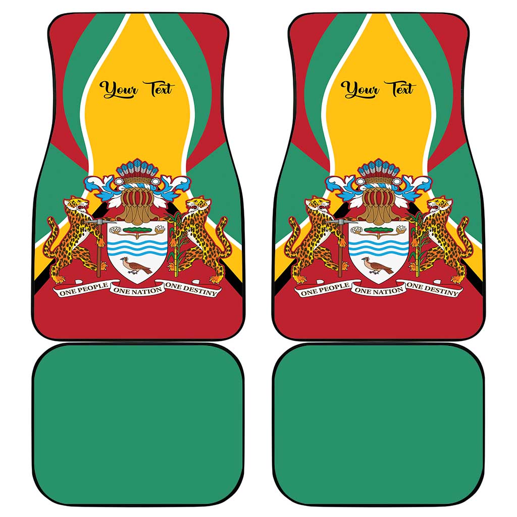 Personalized Guyana Coat Of Arms Car Mats Flag Color