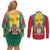 Personalized Guyana Coat Of Arms Couples Matching Off Shoulder Short Dress and Long Sleeve Button Shirt Flag Color