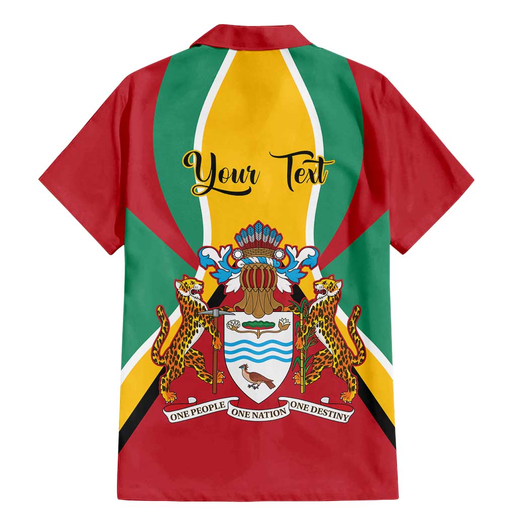 Personalized Guyana Coat Of Arms Family Matching Mermaid Dress and Hawaiian Shirt Flag Color