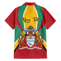 Personalized Guyana Coat Of Arms Family Matching Summer Maxi Dress and Hawaiian Shirt Flag Color
