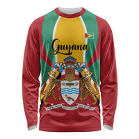Personalized Guyana Coat Of Arms Long Sleeve Shirt Flag Color