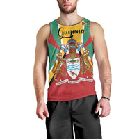 Personalized Guyana Coat Of Arms Men Tank Top Flag Color