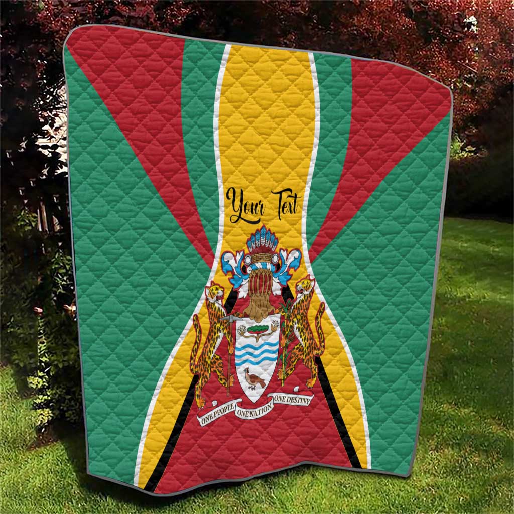 Personalized Guyana Coat Of Arms Quilt Flag Color - Wonder Print Shop