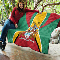 Personalized Guyana Coat Of Arms Quilt Flag Color - Wonder Print Shop