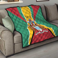 Personalized Guyana Coat Of Arms Quilt Flag Color - Wonder Print Shop