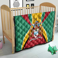 Personalized Guyana Coat Of Arms Quilt Flag Color - Wonder Print Shop