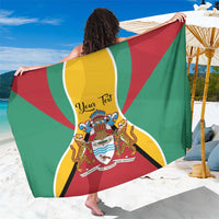 Personalized Guyana Coat Of Arms Sarong Flag Color - Wonder Print Shop