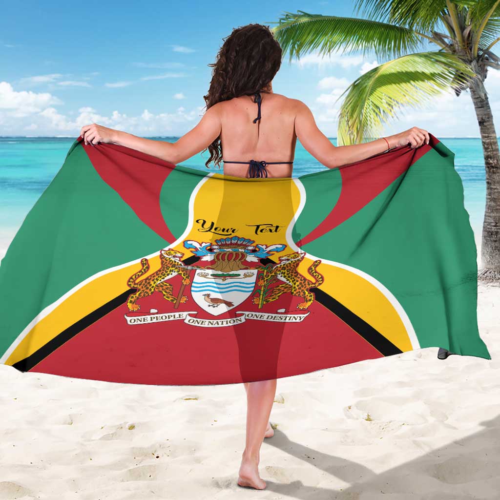 Personalized Guyana Coat Of Arms Sarong Flag Color - Wonder Print Shop