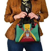 Personalized Guyana Coat Of Arms Shoulder Handbag Flag Color - Wonder Print Shop