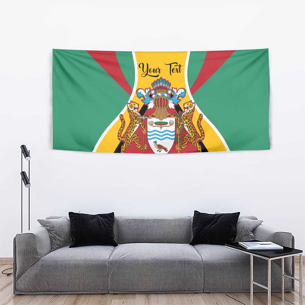 Personalized Guyana Coat Of Arms Tapestry Flag Color - Wonder Print Shop