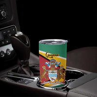 Personalized Guyana Coat Of Arms Tumbler Cup Flag Color - Wonder Print Shop