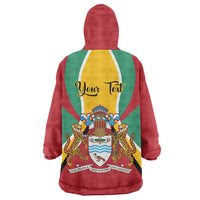 Personalized Guyana Coat Of Arms Wearable Blanket Hoodie Flag Color - Wonder Print Shop