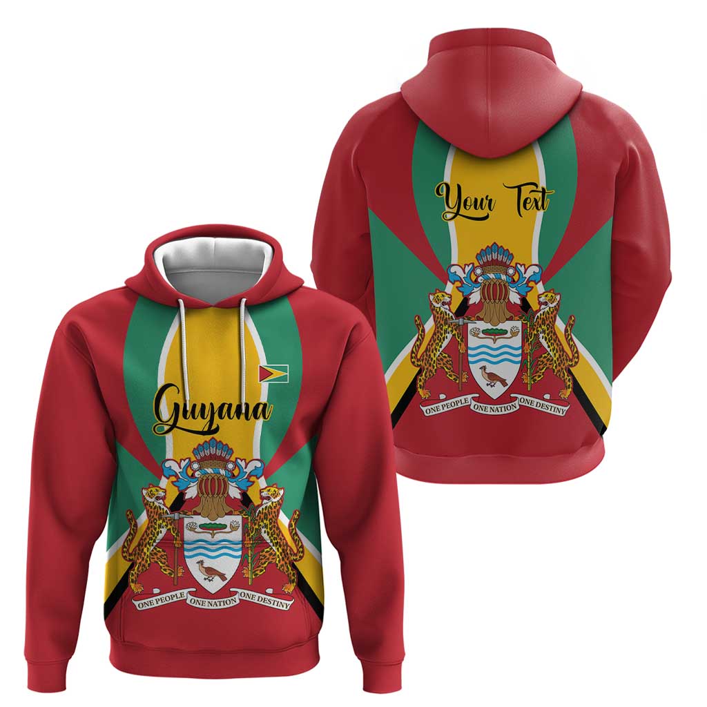 Personalized Guyana Coat Of Arms Zip Hoodie Flag Color - Wonder Print Shop