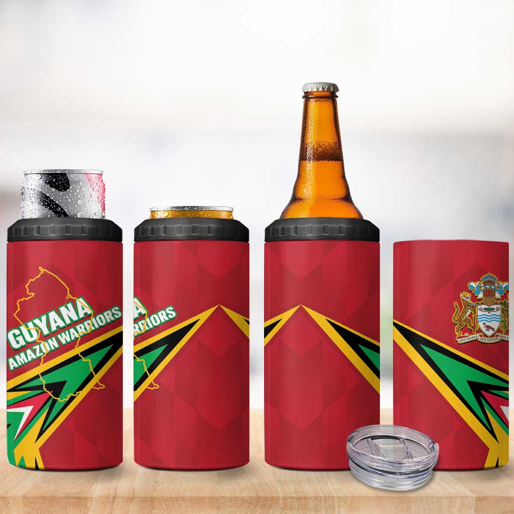 Custom Guyana Cricket 4 in 1 Can Cooler Tumbler Go Champions Amazon Warriors