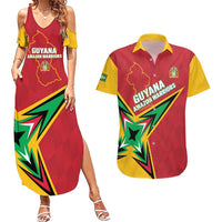 Custom Guyana Cricket Couples Matching Summer Maxi Dress and Hawaiian Shirt Go Champions Amazon Warriors