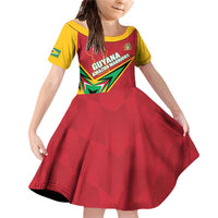 Custom Guyana Cricket Family Matching Off Shoulder Short Dress and Hawaiian Shirt Go Champions Amazon Warriors