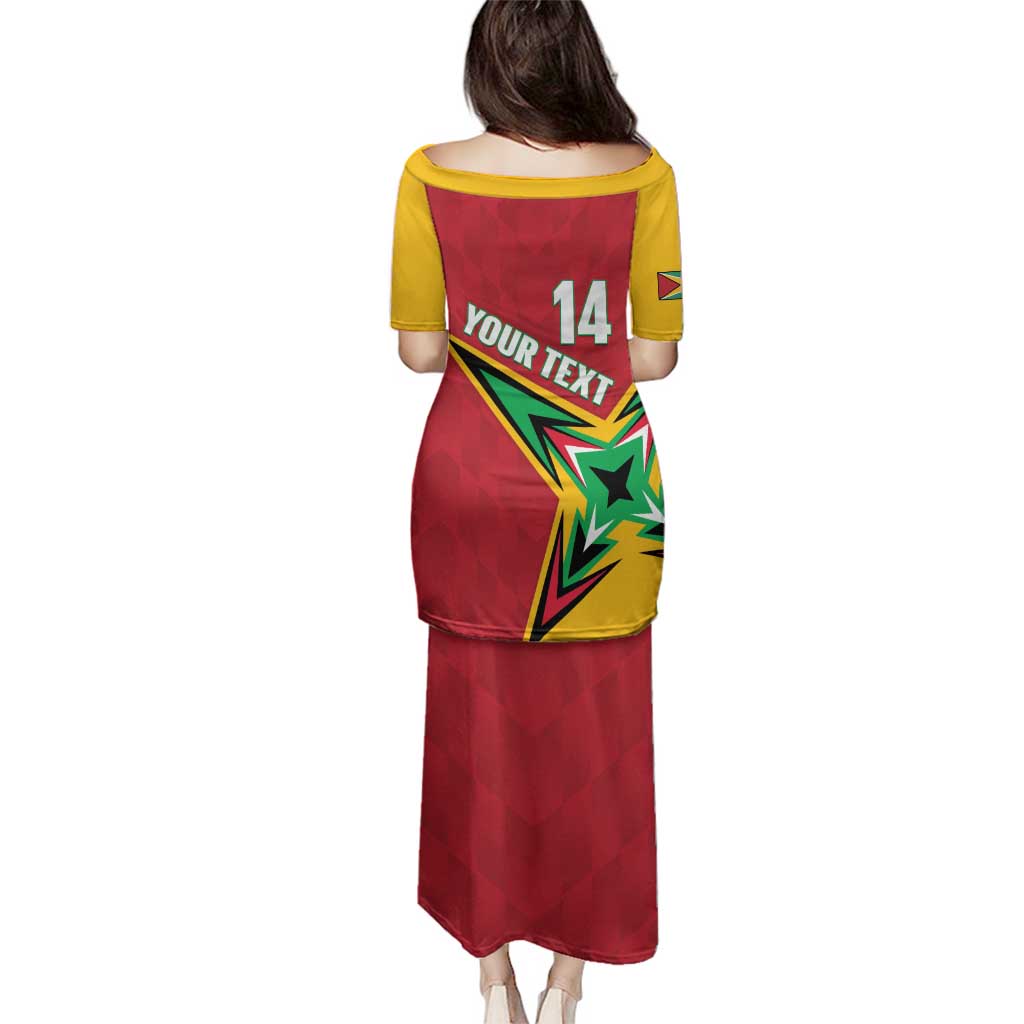 Custom Guyana Cricket Family Matching Puletasi and Hawaiian Shirt Go Champions Amazon Warriors