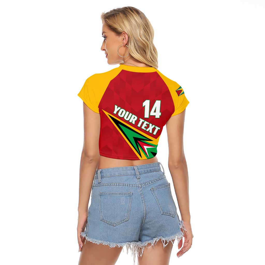 Custom Guyana Cricket Raglan Cropped T Shirt Go Champions Amazon Warriors - Wonder Print Shop