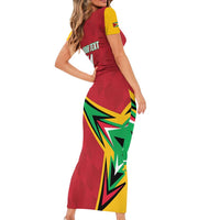 Custom Guyana Cricket Short Sleeve Bodycon Dress Go Champions Amazon Warriors - Wonder Print Shop
