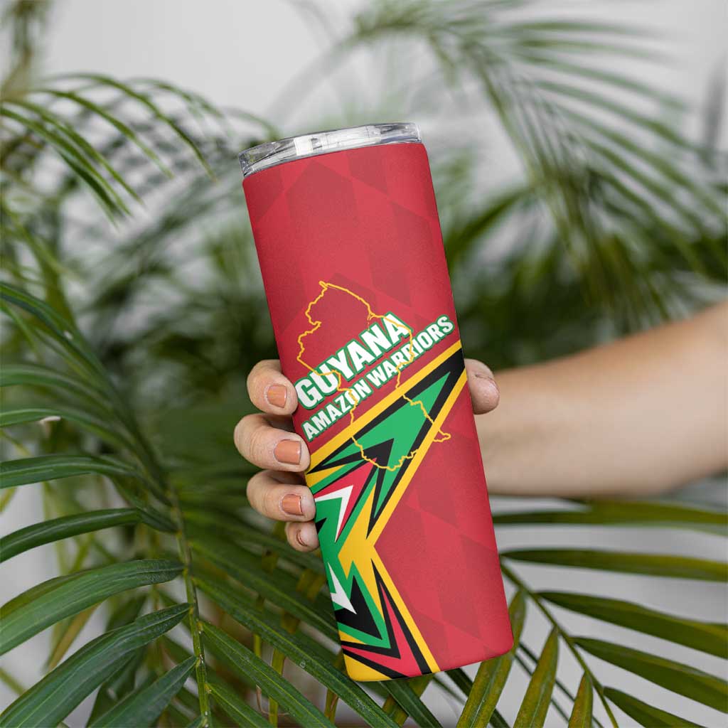 Custom Guyana Cricket Skinny Tumbler Go Champions Amazon Warriors - Wonder Print Shop