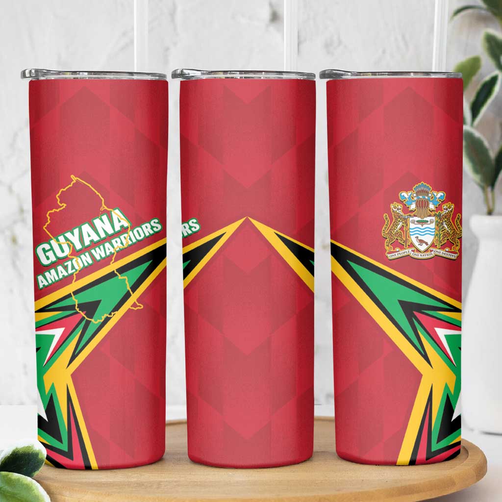 Custom Guyana Cricket Skinny Tumbler Go Champions Amazon Warriors - Wonder Print Shop