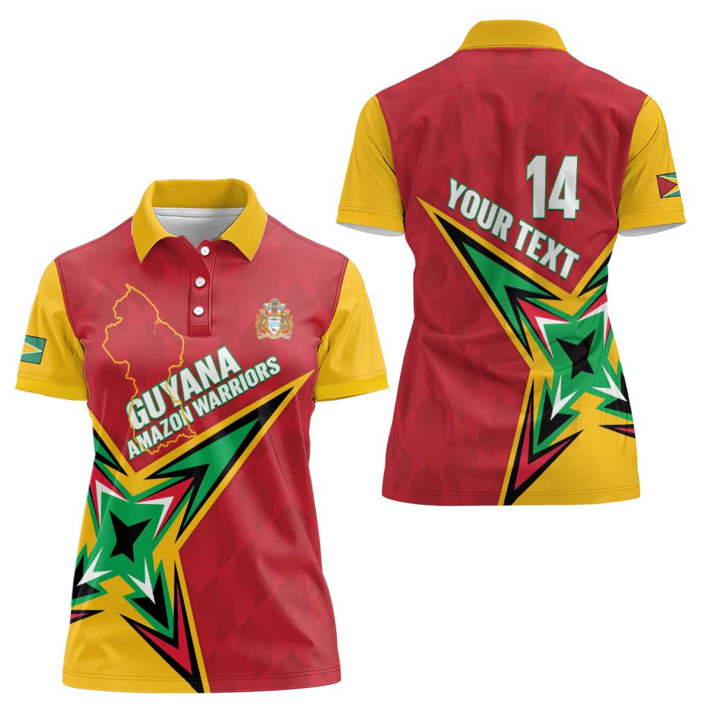 Custom Guyana Cricket Women Polo Shirt Go Champions Amazon Warriors - Wonder Print Shop