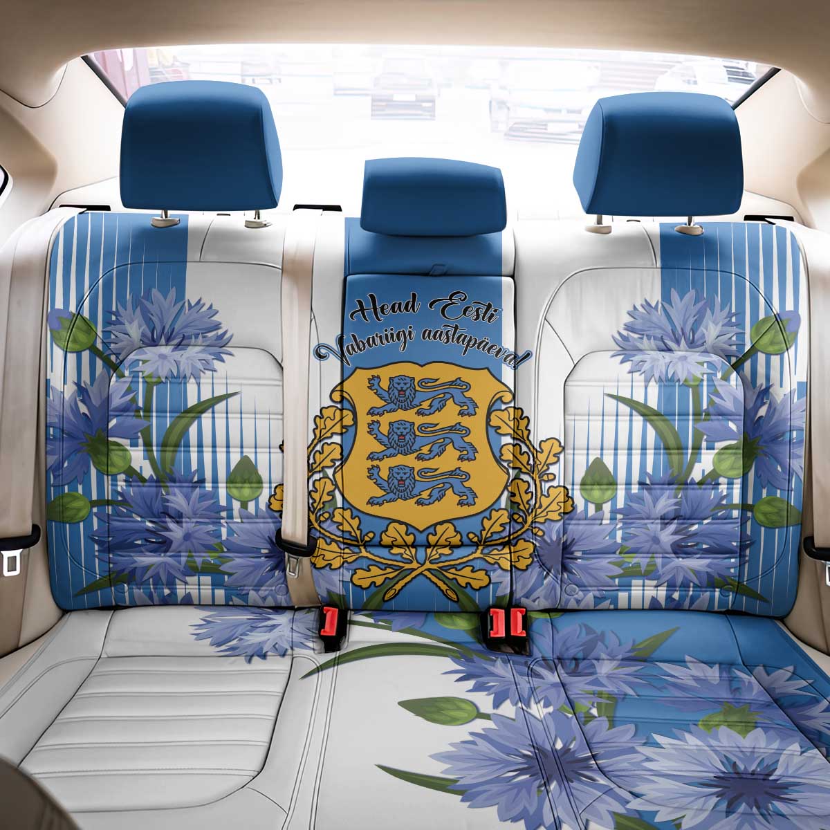 Estonia Independence Day Back Car Seat Cover Head Eesti Vabariigi Aastapaeva!