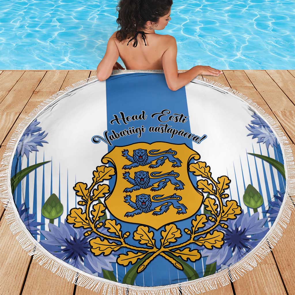 Estonia Independence Day Beach Blanket Head Eesti Vabariigi Aastapaeva!