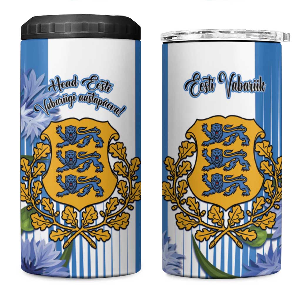 Estonia Independence Day 4 in 1 Can Cooler Tumbler Head Eesti Vabariigi Aastapaeva!