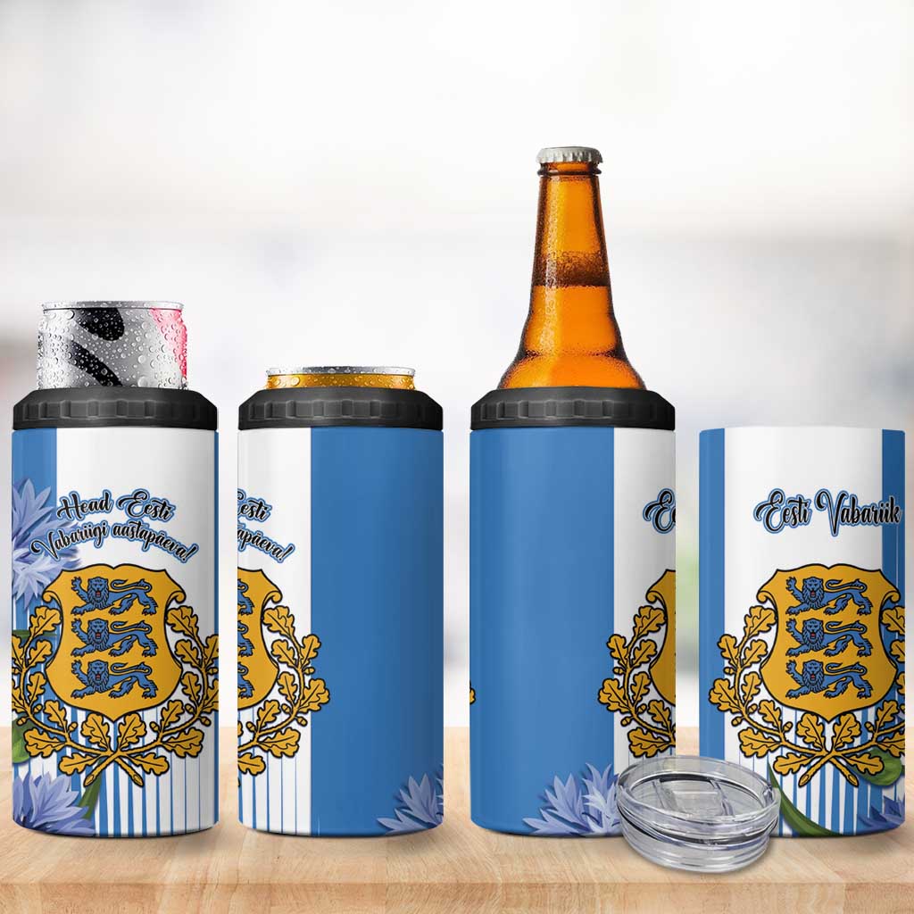Estonia Independence Day 4 in 1 Can Cooler Tumbler Head Eesti Vabariigi Aastapaeva!
