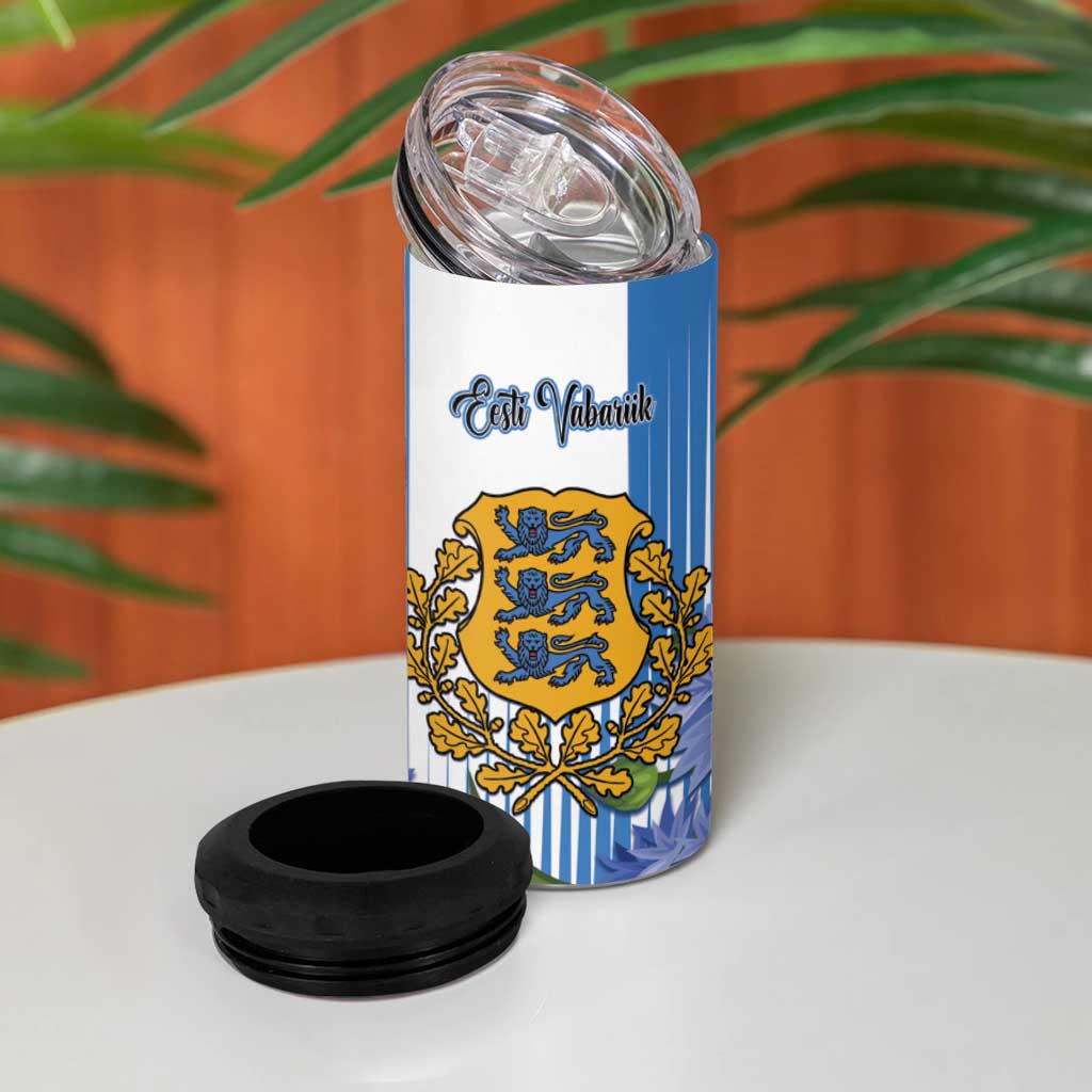 Estonia Independence Day 4 in 1 Can Cooler Tumbler Head Eesti Vabariigi Aastapaeva!