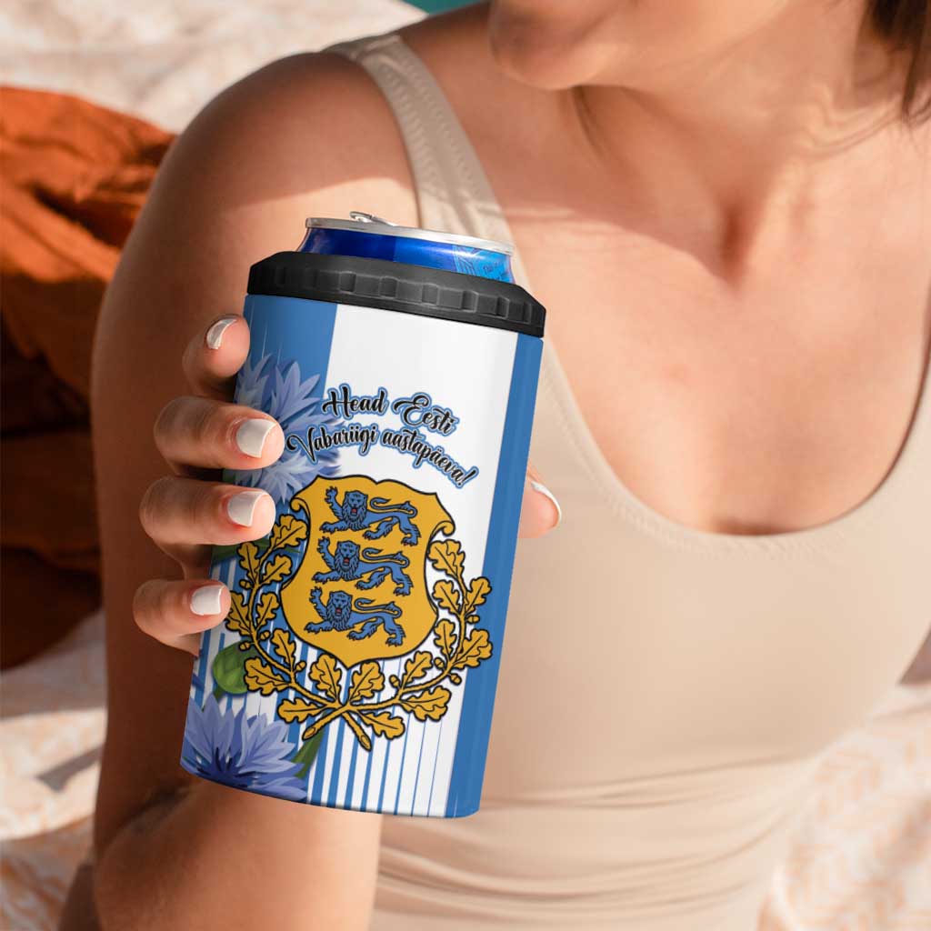 Estonia Independence Day 4 in 1 Can Cooler Tumbler Head Eesti Vabariigi Aastapaeva!