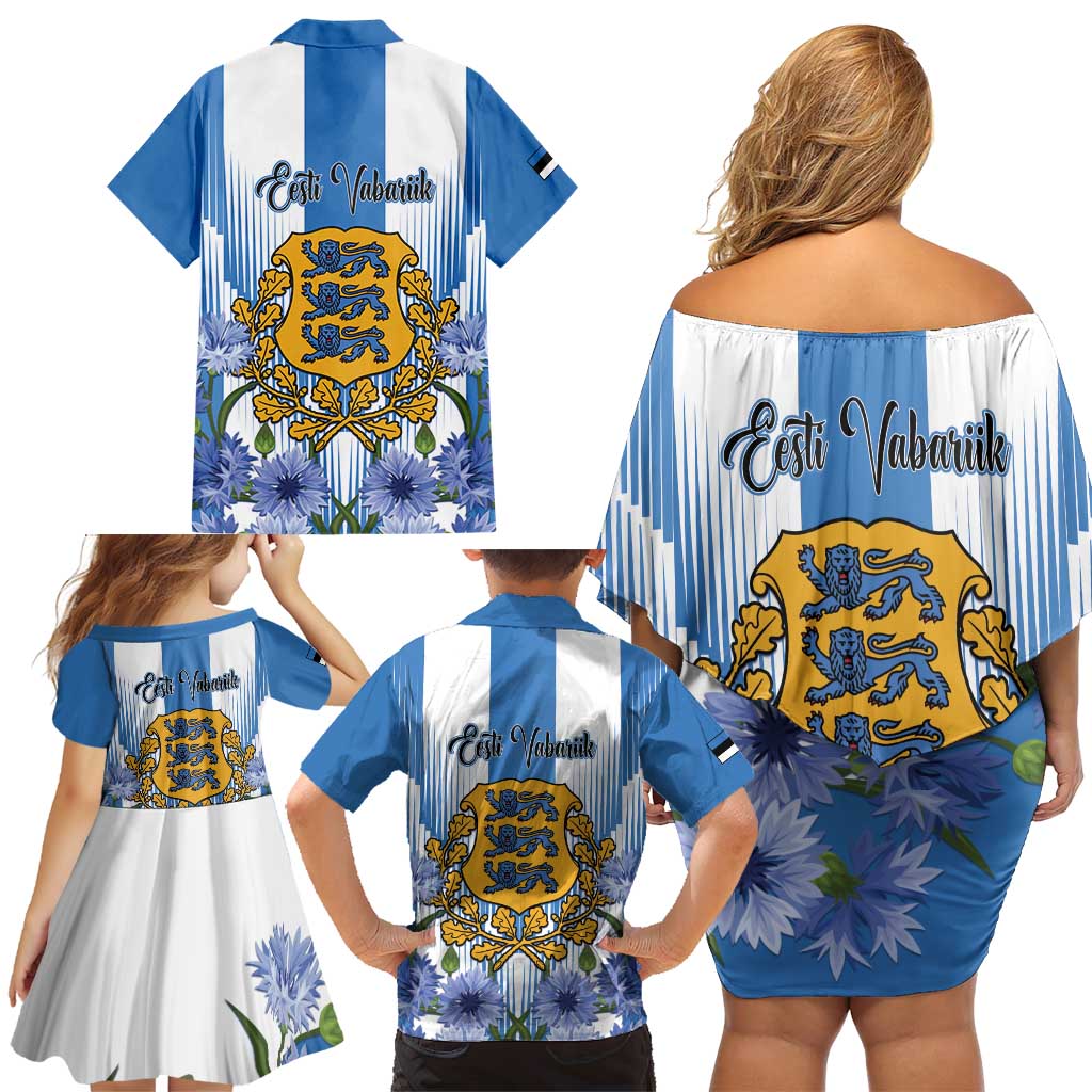 Estonia Independence Day Family Matching Off Shoulder Short Dress and Hawaiian Shirt Head Eesti Vabariigi Aastapaeva!