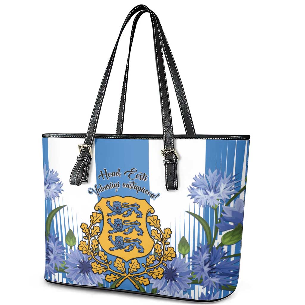 Estonia Independence Day Leather Tote Bag Head Eesti Vabariigi Aastapaeva!