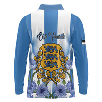 Estonia Independence Day Long Sleeve Polo Shirt Head Eesti Vabariigi Aastapaeva!