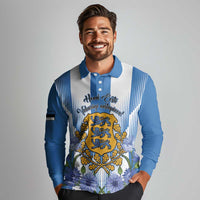 Estonia Independence Day Long Sleeve Polo Shirt Head Eesti Vabariigi Aastapaeva!