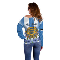 Estonia Independence Day Off Shoulder Sweater Head Eesti Vabariigi Aastapaeva!