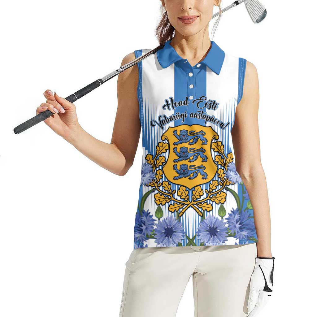 Estonia Independence Day Women Sleeveless Polo Shirt Head Eesti Vabariigi Aastapaeva! - Wonder Print Shop