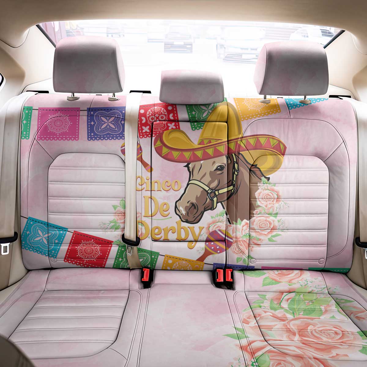 Cinco De Derby Back Car Seat Cover 2025 Sombrero Horse Racing