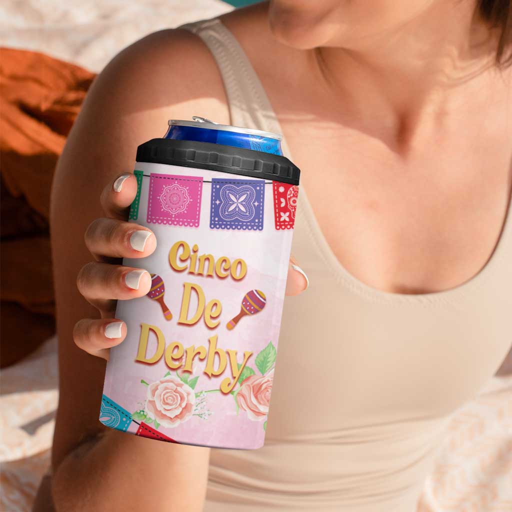 Cinco De Derby 4 in 1 Can Cooler Tumbler 2025 Sombrero Horse Racing