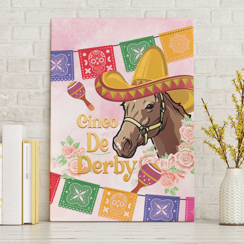 Cinco De Derby Canvas Wall Art 2025 Sombrero Horse Racing