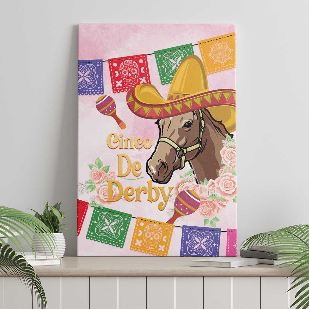 Cinco De Derby Canvas Wall Art 2025 Sombrero Horse Racing
