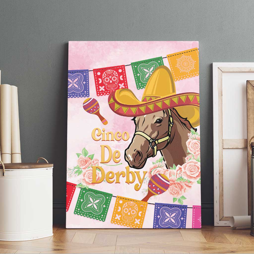 Cinco De Derby Canvas Wall Art 2025 Sombrero Horse Racing
