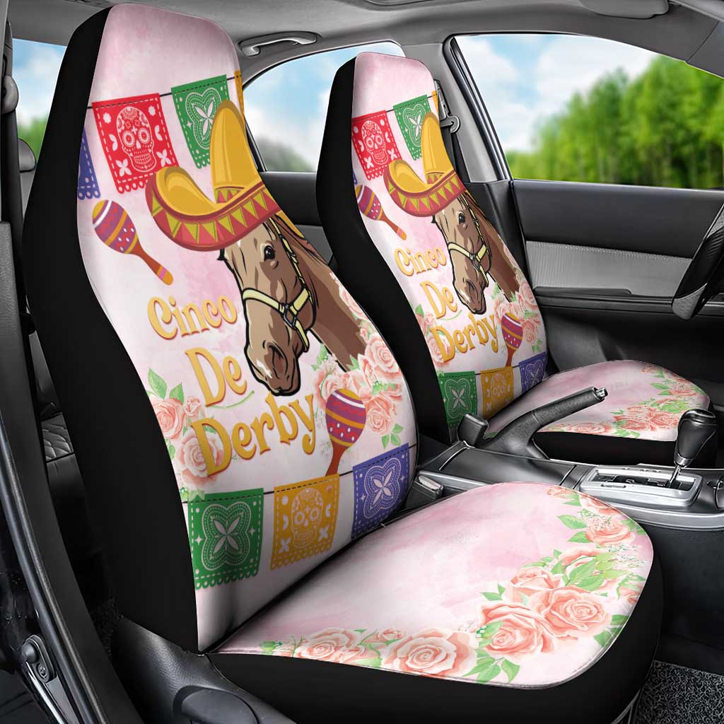 Cinco De Derby Car Seat Cover 2025 Sombrero Horse Racing