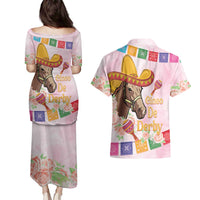 Cinco De Derby Couples Matching Puletasi and Hawaiian Shirt 2025 Sombrero Horse Racing