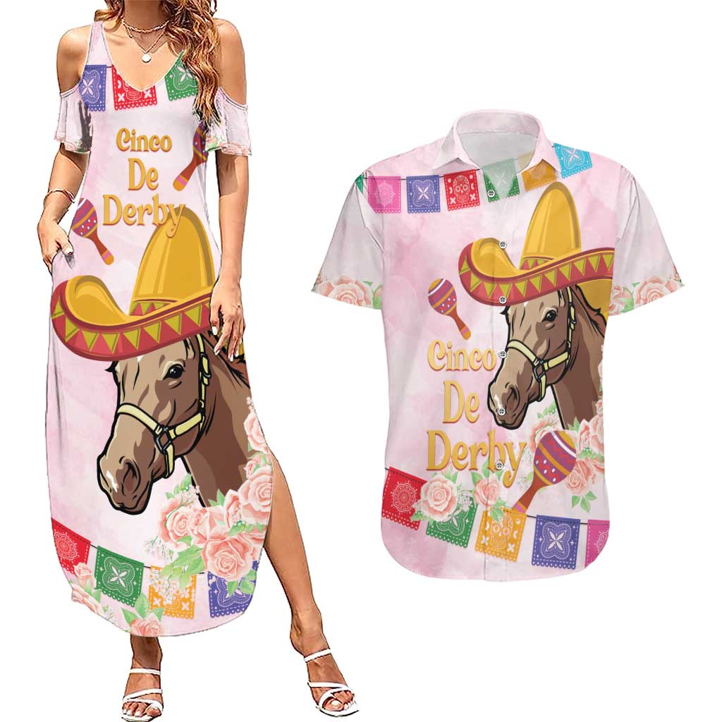 Cinco De Derby Couples Matching Summer Maxi Dress and Hawaiian Shirt 2025 Sombrero Horse Racing