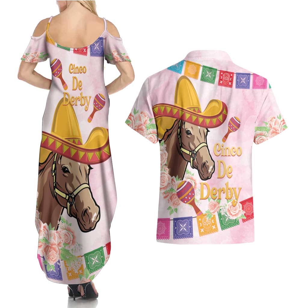 Cinco De Derby Couples Matching Summer Maxi Dress and Hawaiian Shirt 2025 Sombrero Horse Racing