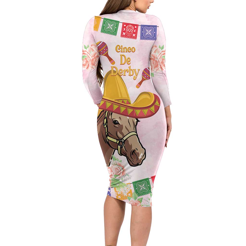 Cinco De Derby Family Matching Long Sleeve Bodycon Dress and Hawaiian Shirt 2025 Sombrero Horse Racing
