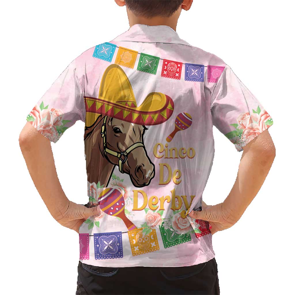 Cinco De Derby Family Matching Short Sleeve Bodycon Dress and Hawaiian Shirt 2025 Sombrero Horse Racing